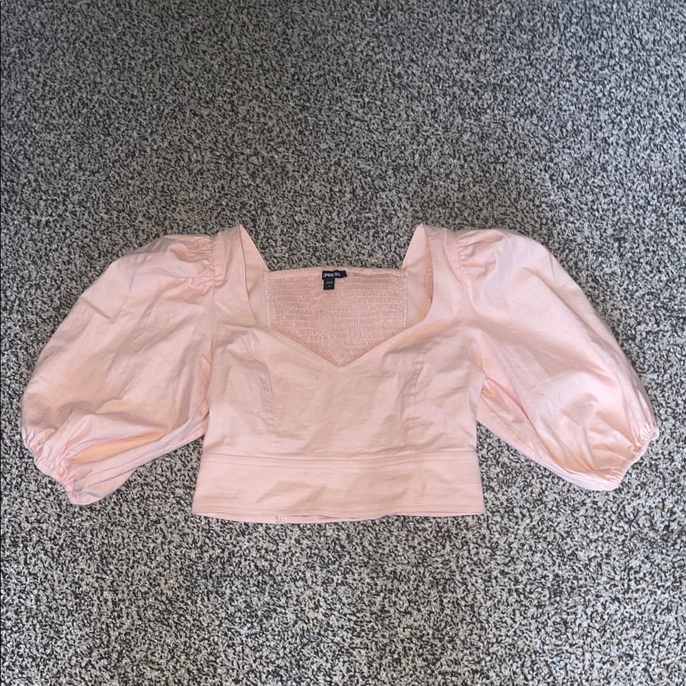 Women's Pink Puff Sleeve Top
